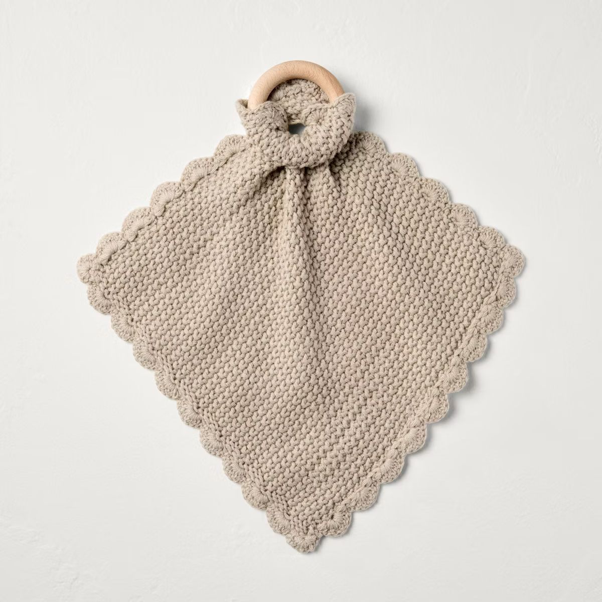 Soft Knit Baby Security Blanket with Wood Ring - Hearth & Hand™ with Magnolia | Target