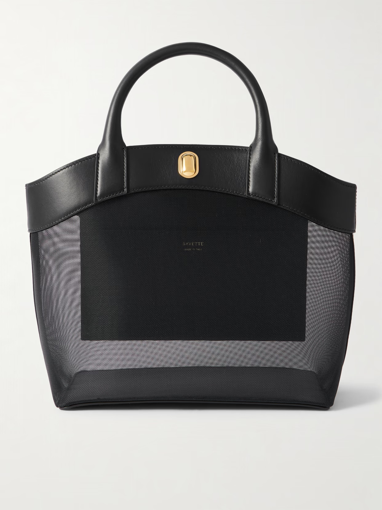 Savette - Tondo Leather-trimmed Mesh Tote - Black | NET-A-PORTER (US)