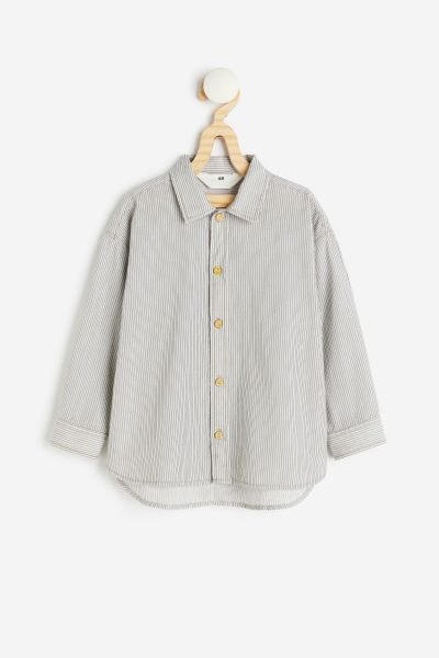 Cotton Shirt - Beige/striped - Kids | H&M US | H&M (US + CA)