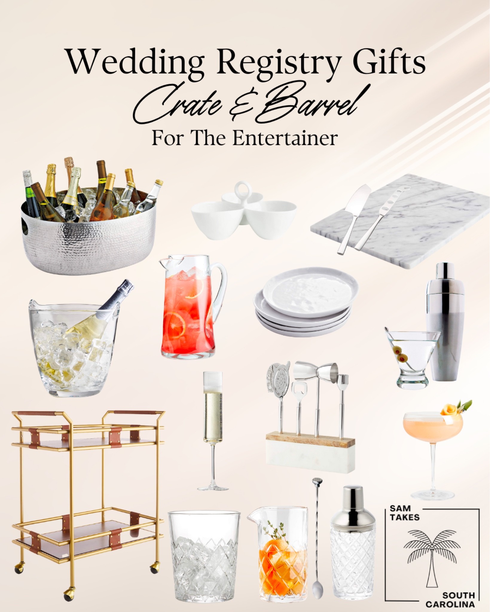 The best gifts for the bride to be who loves entertaining! 

#wedding #crateandbarrel #cocktails #barcart #bridetobe

#LTKGiftGuide #LTKhome #LTKwedding