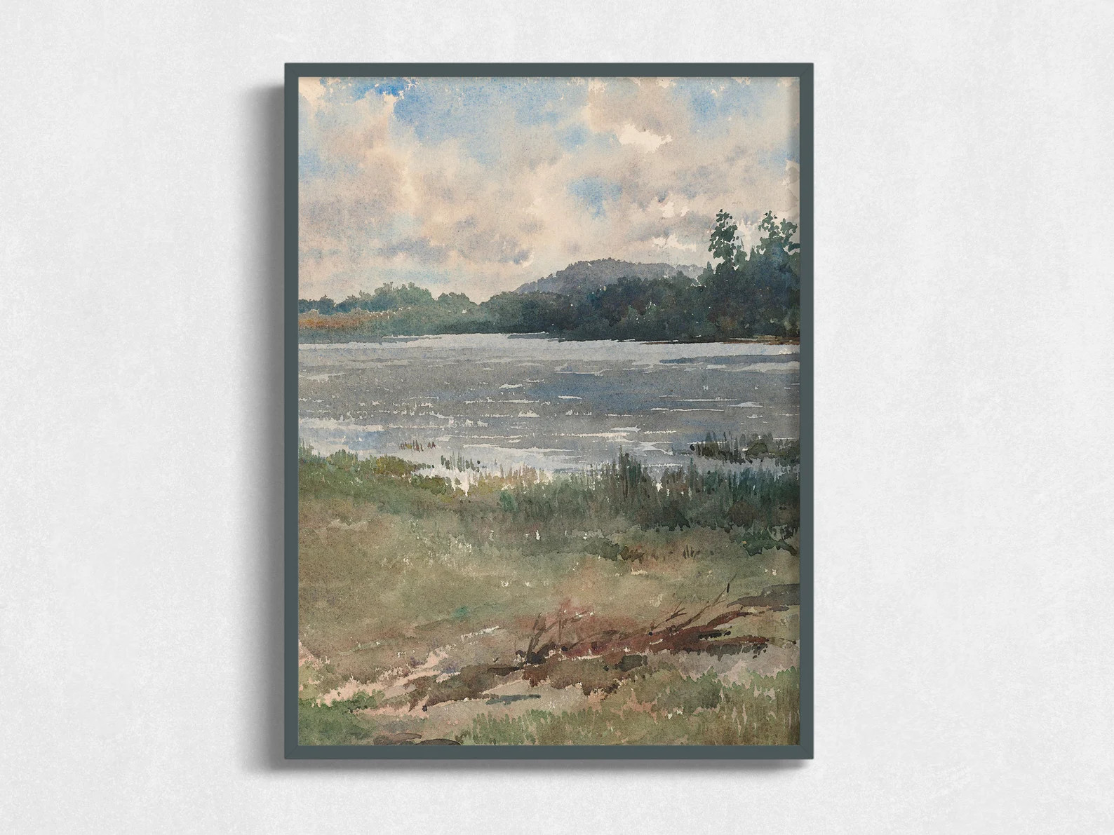 Lakeside Watercolor  Vintage Artwork Digital Download Antique | Etsy | Etsy (UK)