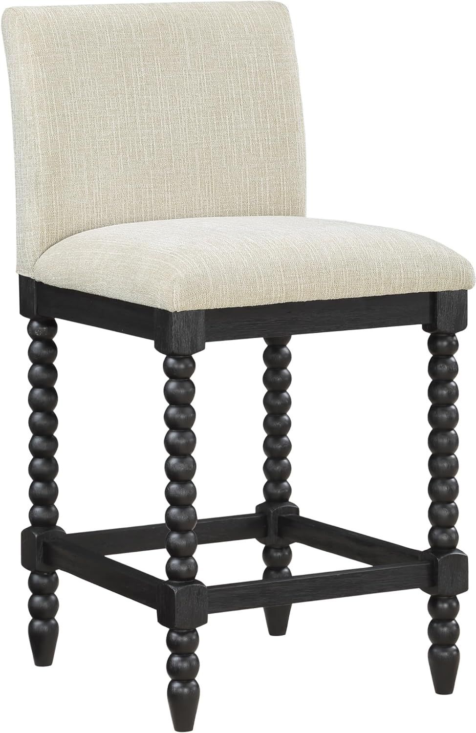 OSP Home Furnishings Eliza Spindle Counter Height Stool with Black Frame, Linen Fabric | Amazon (US)