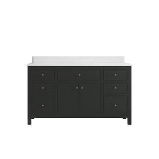 Willow Collections Sonoma 60 in. W x 22 in. D x 36 in. H Single Sink Bath Vanity in Black Top wit... | The Home Depot