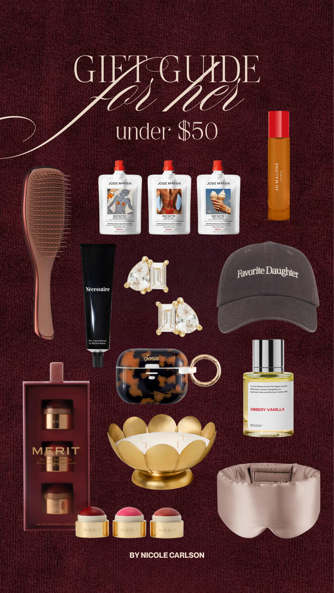 Holiday and Christmas gift guide all under $50 for her. Sephora gift sets, fragerenes, and accessories for all the women in your life.  

 

#LTKGiftGuide #LTKHoliday #LTKU