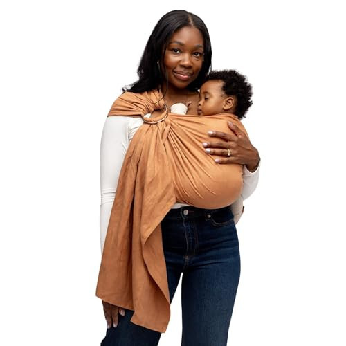 WildBird - Ring Sling Baby Carrier - Newborn to Up to 35 lbs - for Moms, Dads & Caregivers - 100% Natural European Linen Fibers - Versatile & Adjustable - 90” Size - Willow Fabric & Black Ring | Amazon (US)