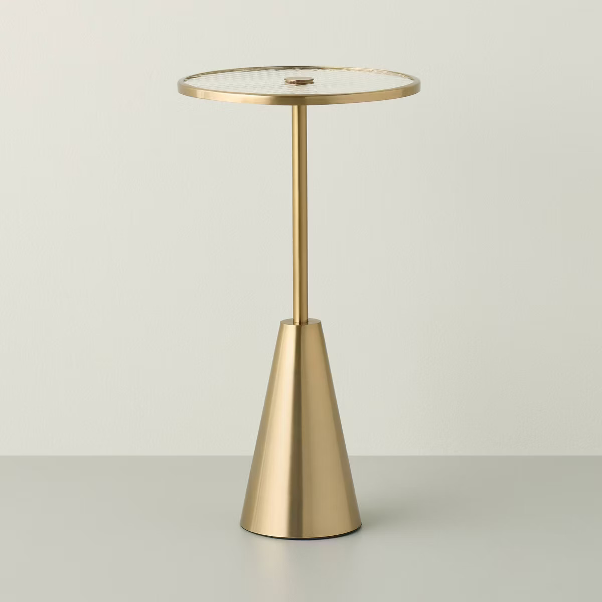 Round Accent Side Table Glass/Brass - Hearth & Hand™ with Magnolia | Target