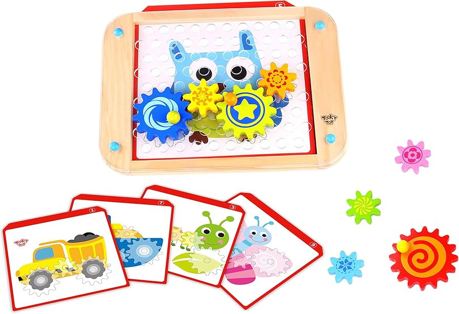 Fat Brain Toys Go Go Gears! - Wooden Size-Matching Puzzle for Preschoolers Ages 3+ | Amazon (US)