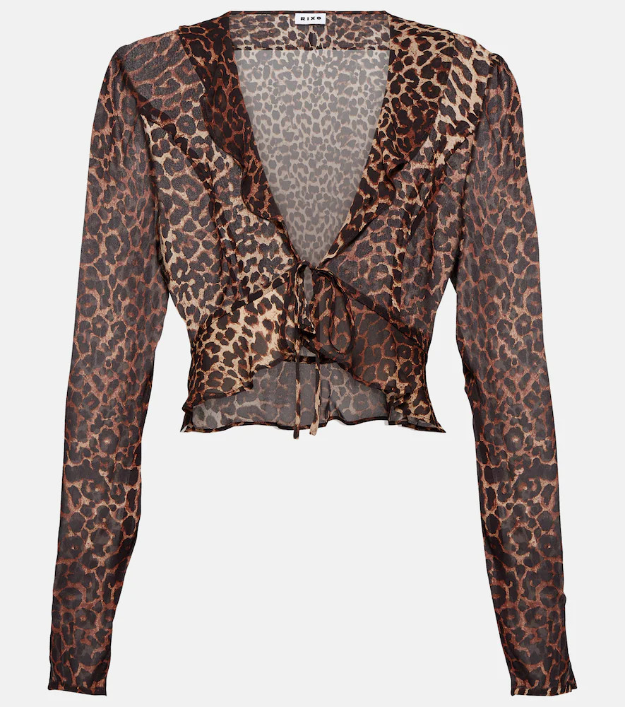 Rixo Neelu leopard-print crÃªpe blouse | Mytheresa (INTL)