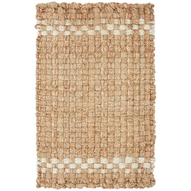 Beautiful Outdoor Handwoven Jute Doormat by Drew Barrymore, 18" x 30", White/Natural | Walmart (US)