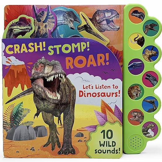 Crash! Stomp! Roar! Let's Listen To Dinosaurs! 10-Button Sound Book, Gifts For Little Dino Lovers... | Amazon (US)