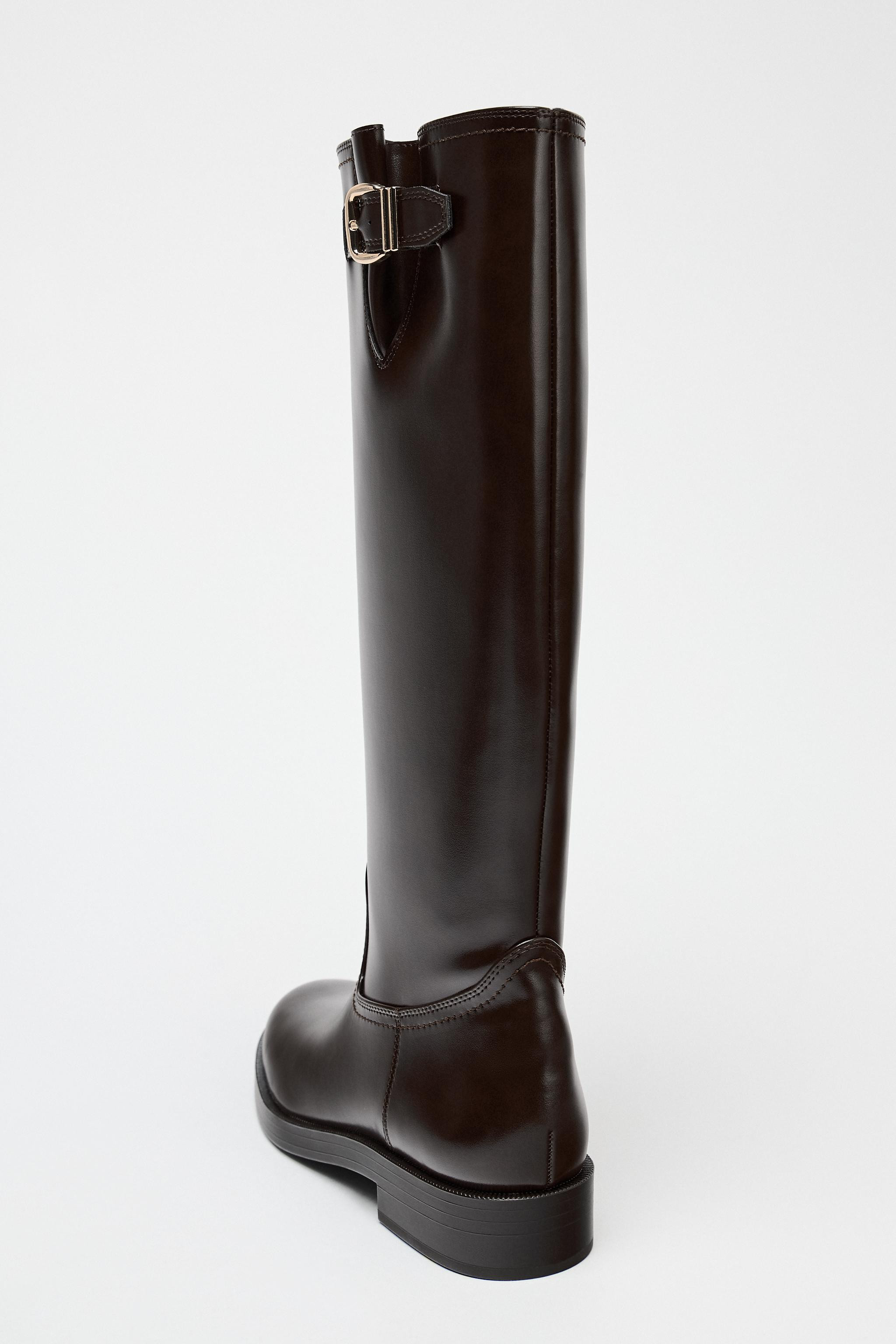 BUCKLE KNEE-HIGH BOOTS | Zara UK