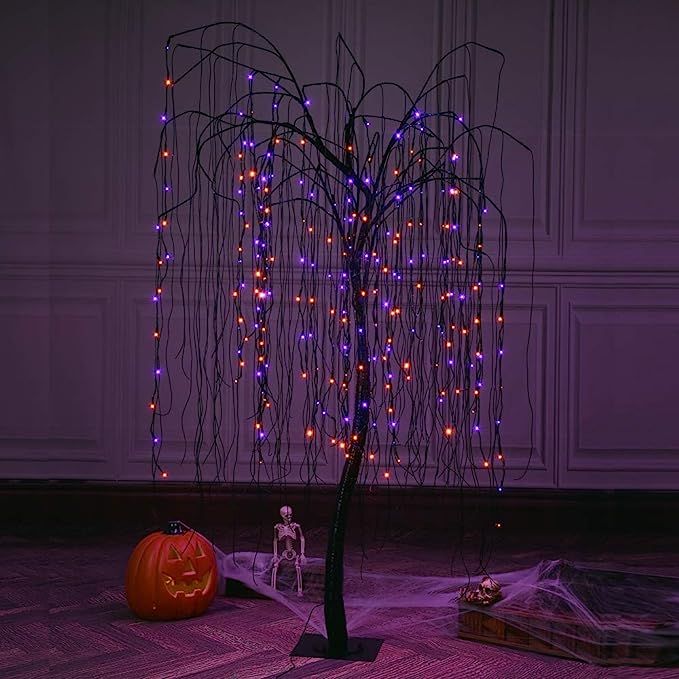 LIGHTSHARE 7 Feet Halloween Willow Tree, 256 LED Lights for Home, Festival, Nativity,Party, and C... | Amazon (US)