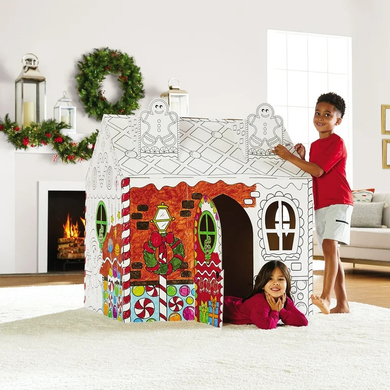 Build & Color Gingerbread Playhouse Cardboard Craft | Walmart (US)