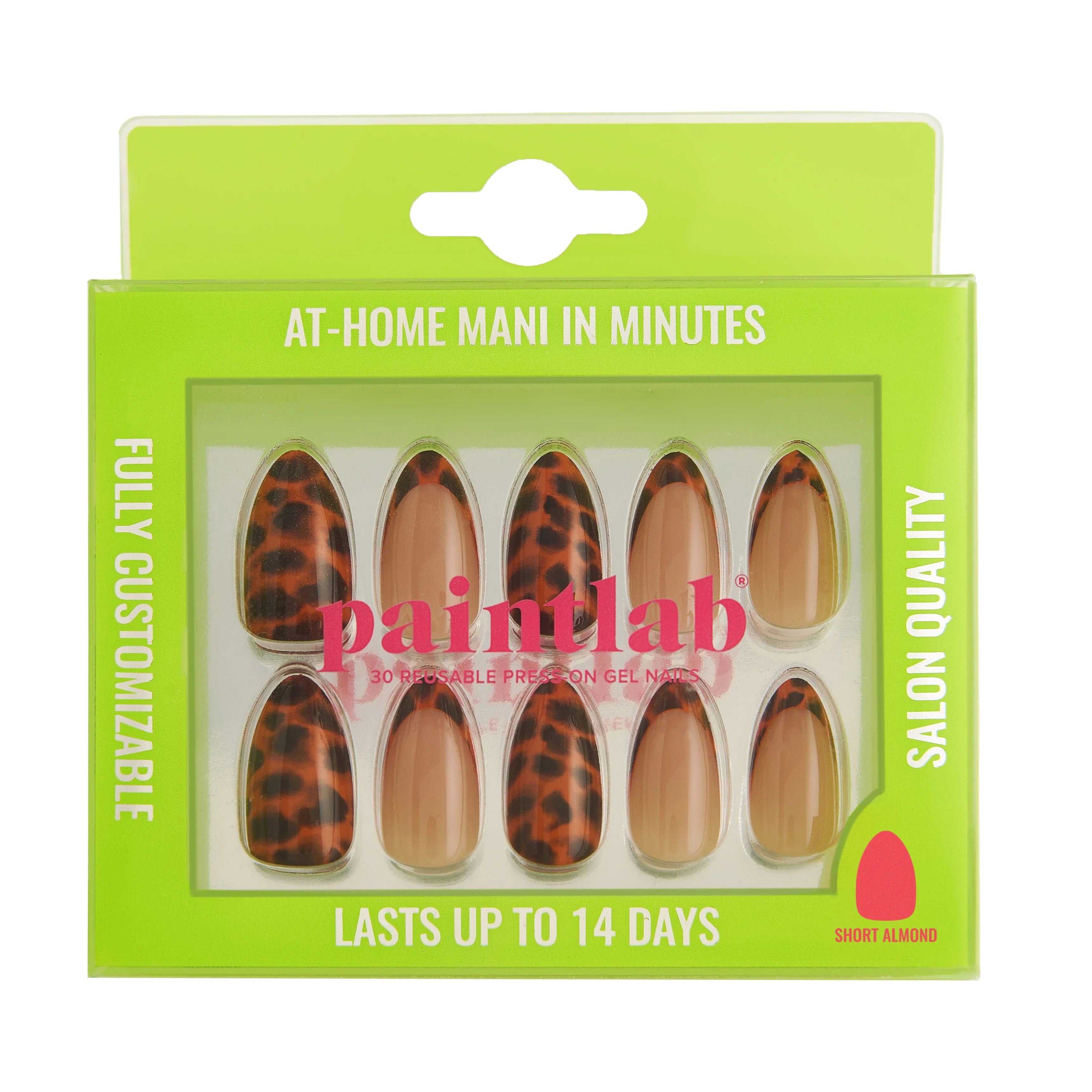 PaintLab Press on Nails Tortie Tips, Short Almond | Walmart (US)