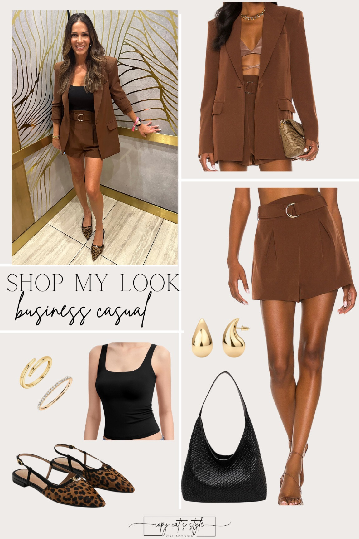My Amazon Creator Summit Business Casual look, blazer shorts set, trending fall color, brown and black outfitt

#LTKStyleTip #LTKSeasonal #LTKBeauty