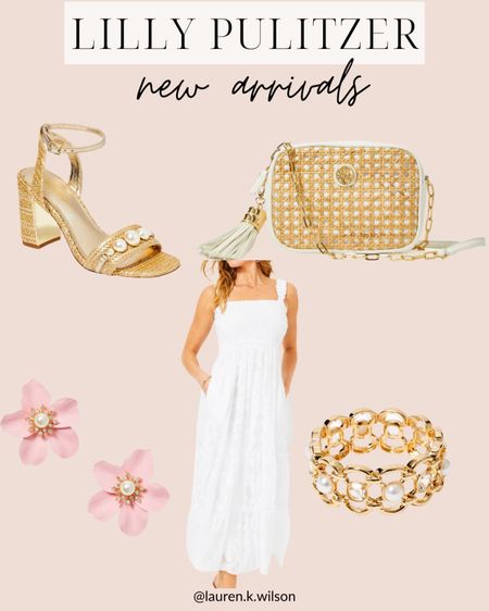 Lilly Pulitzer, new Arrivals, purse, straw, rattan, gold jewelry, flower earrings, maxi dress 

#LTKstyletip #LTKfindsunder100 #LTKSeasonal