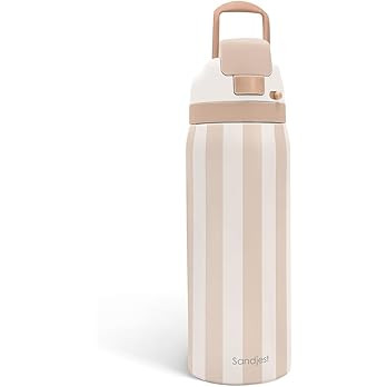 Stripe Insulated Stainless Steel Water Bottle with Straw for Sports and Travel, 32oz, Gifts for W... | Amazon (US)