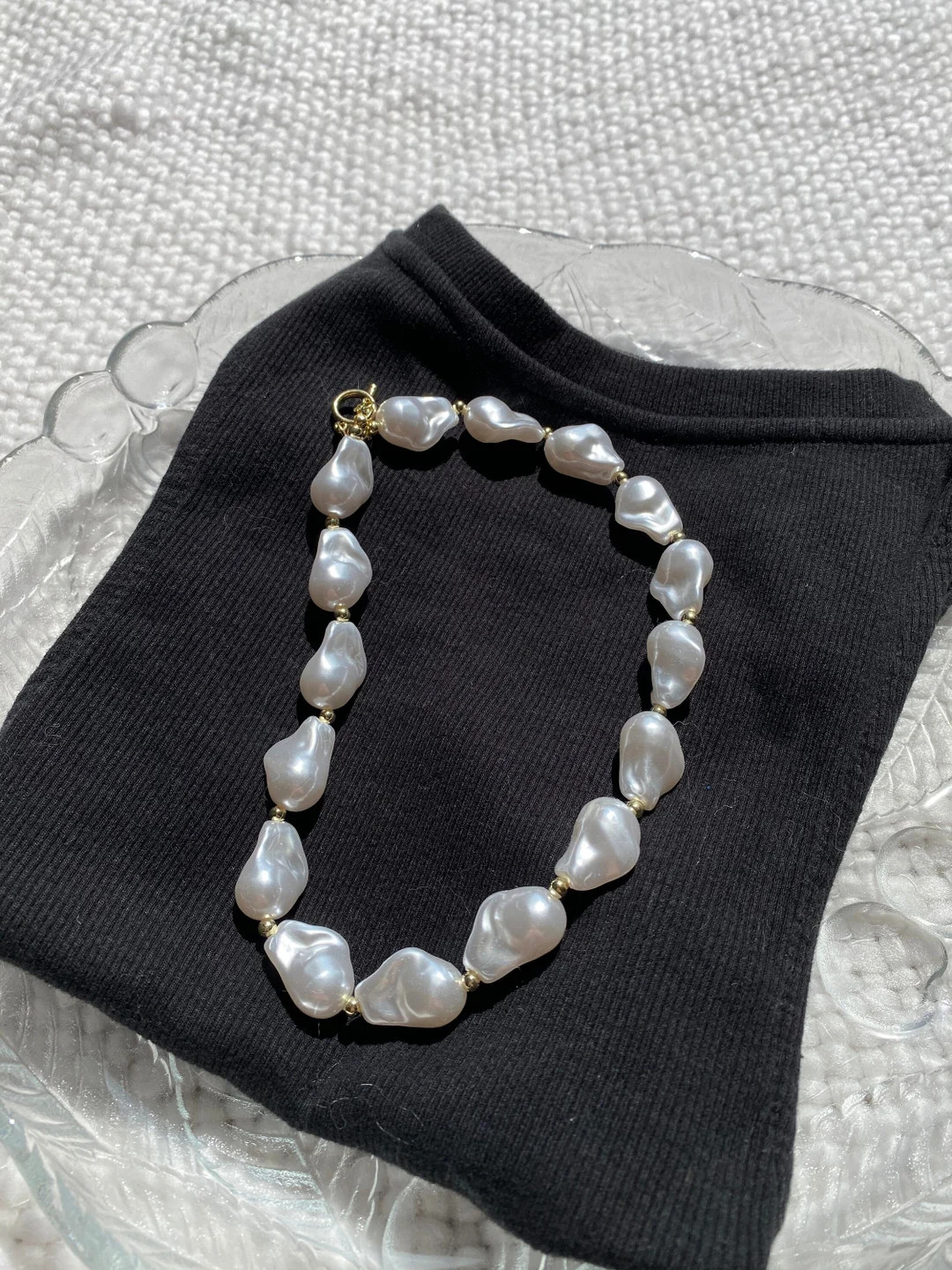 Gold Chunky Baroque Pearl Necklace 25% off Free Shipping DISCOUNT IN CAPTION - Etsy | Etsy (US)