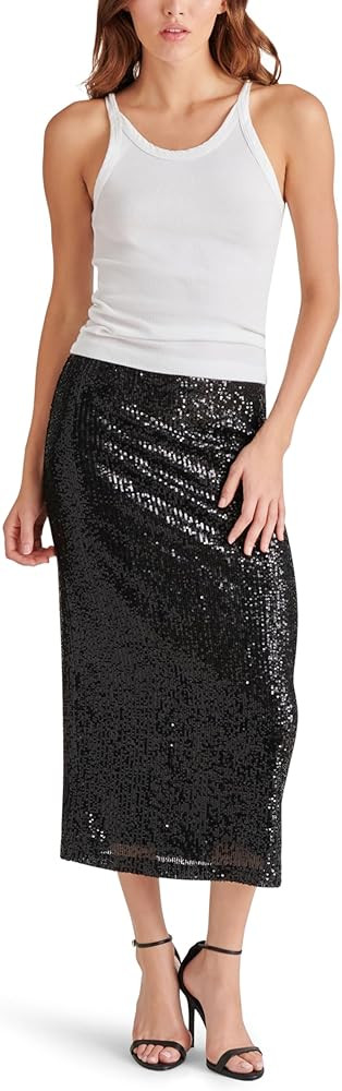 Steve Madden Womens Sequin Midi Column Skirt | Amazon (US)