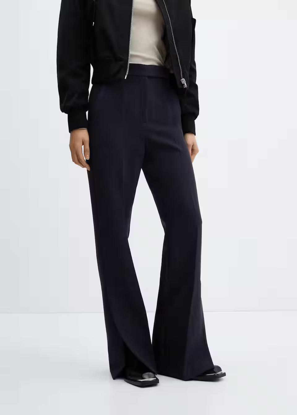 Straight trousers with openings -  Women | Mango United Kingdom | MANGO (UK)