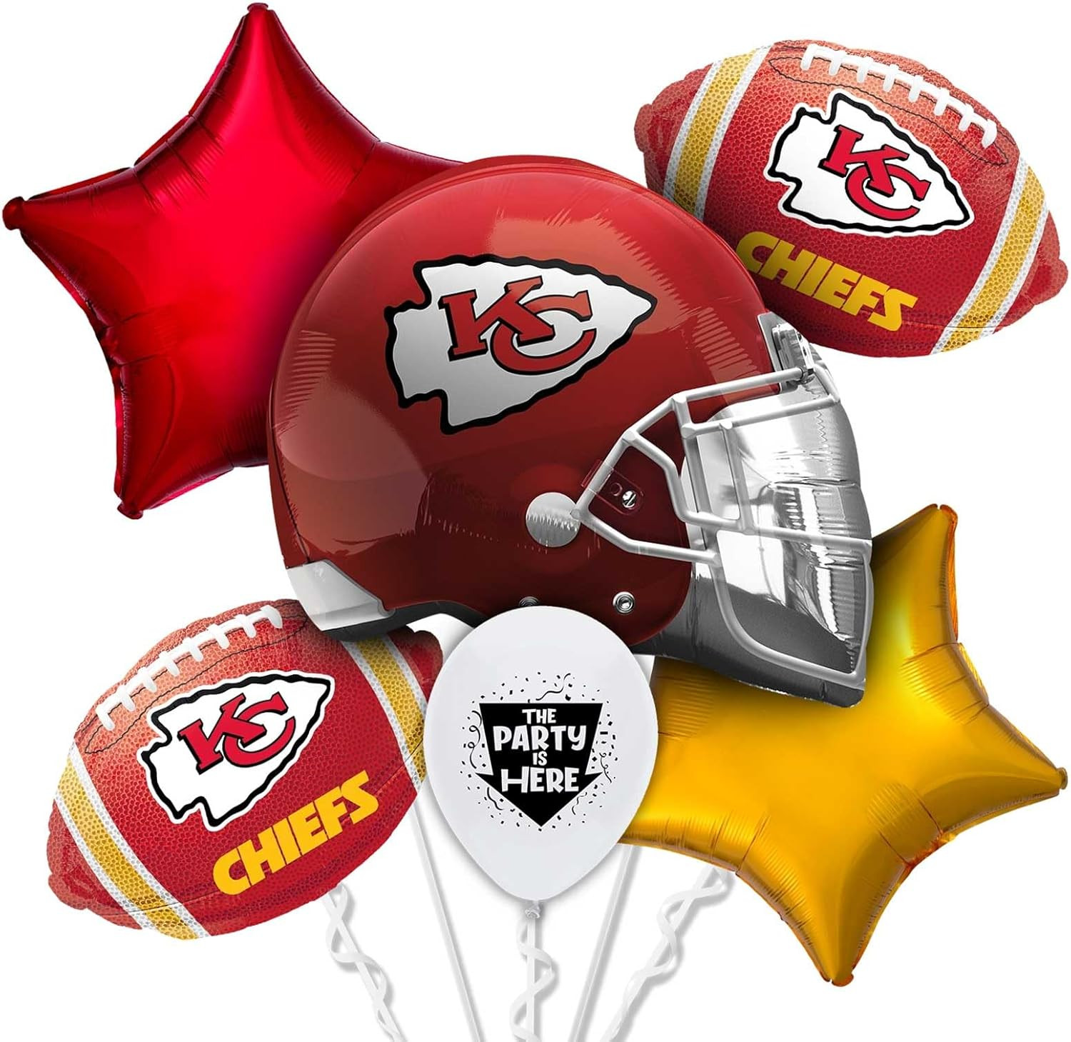 Balloon Kit for a Chiefs Football Birthday Party or Tailgating w/Optional 40" Red Age or Jersey N... | Amazon (US)