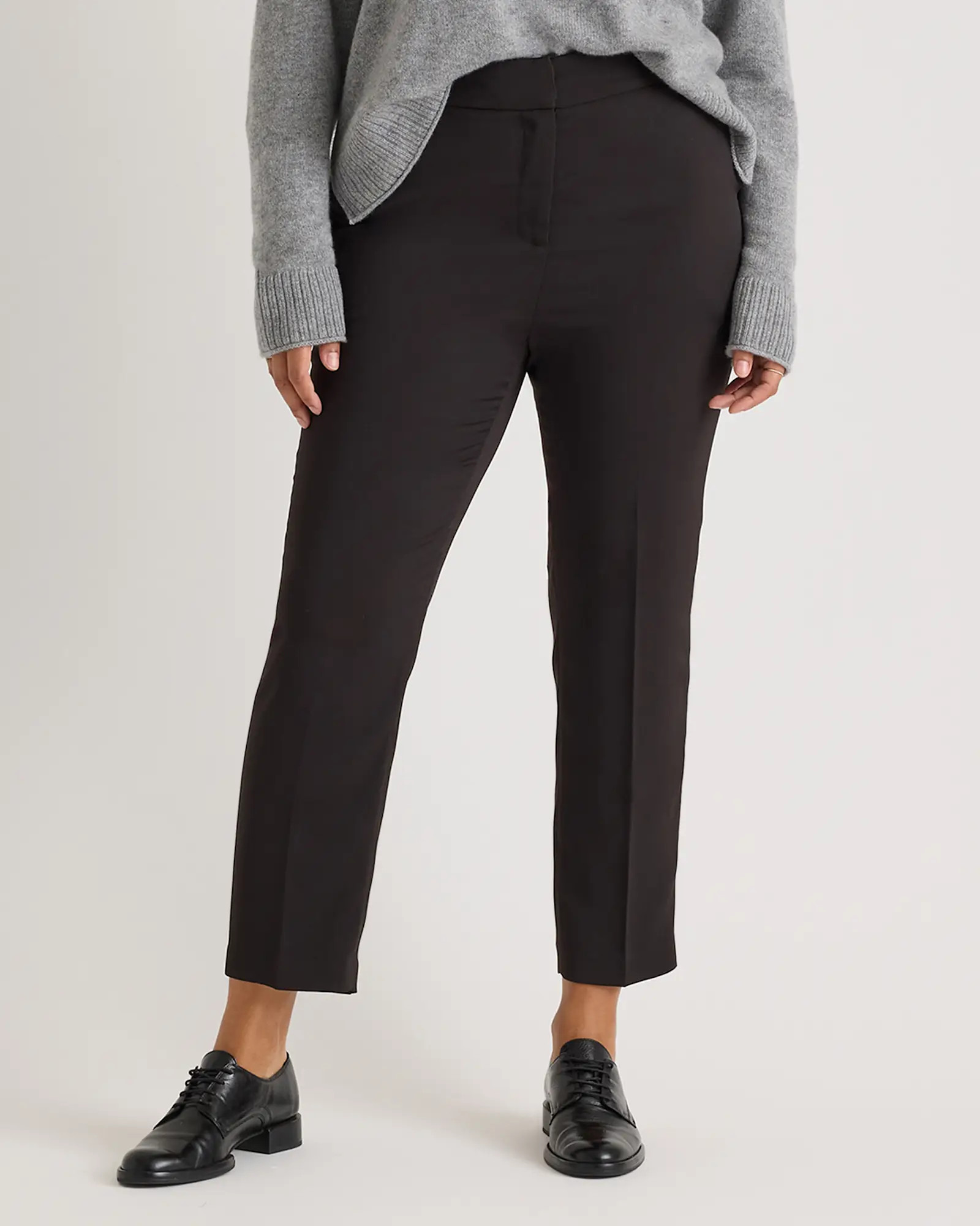 Stretch Crepe Ankle Pants in Black | Quince