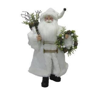 18" Silver & Snow Santa with Wreath Christmas Tabletop Accent by Ashland® | Michaels Stores