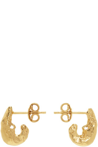 Gold 'The Mini Gilded Crustacean' Earrings | SSENSE