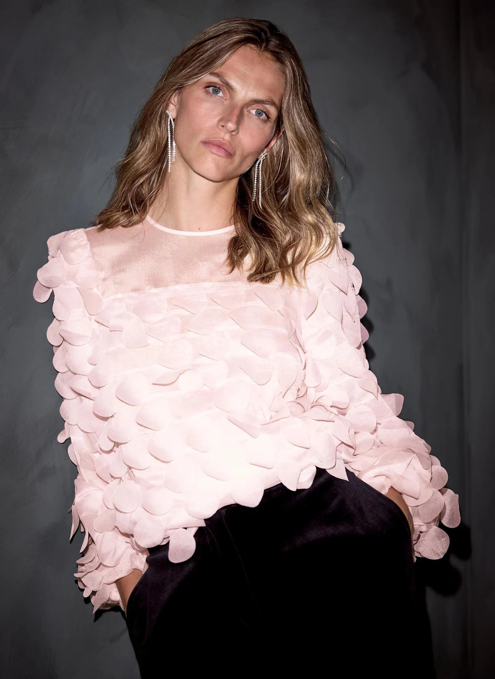 Pink Applique Textured Top | Mint Velvet