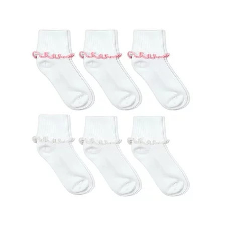 Jefferies Socks Girls Turn Cuff Lace Socks 6-Pack  Sizes XS-M | Walmart (US)