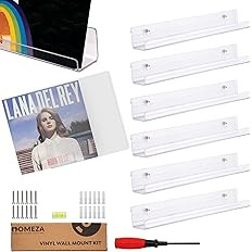 Vinyl Record Wall Mount Shelf Set - Invisible Floating Vinyl Record Wall Display Holder with Prot... | Amazon (US)