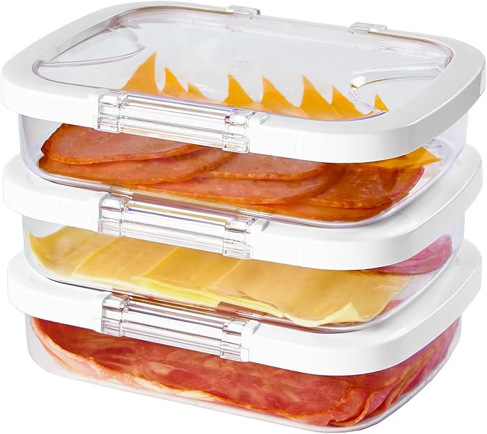 Felli Duo Loc Deli Meat Containers for Fridge with Airtight Lids, Stackable Refrigerator Organize... | Amazon (US)
