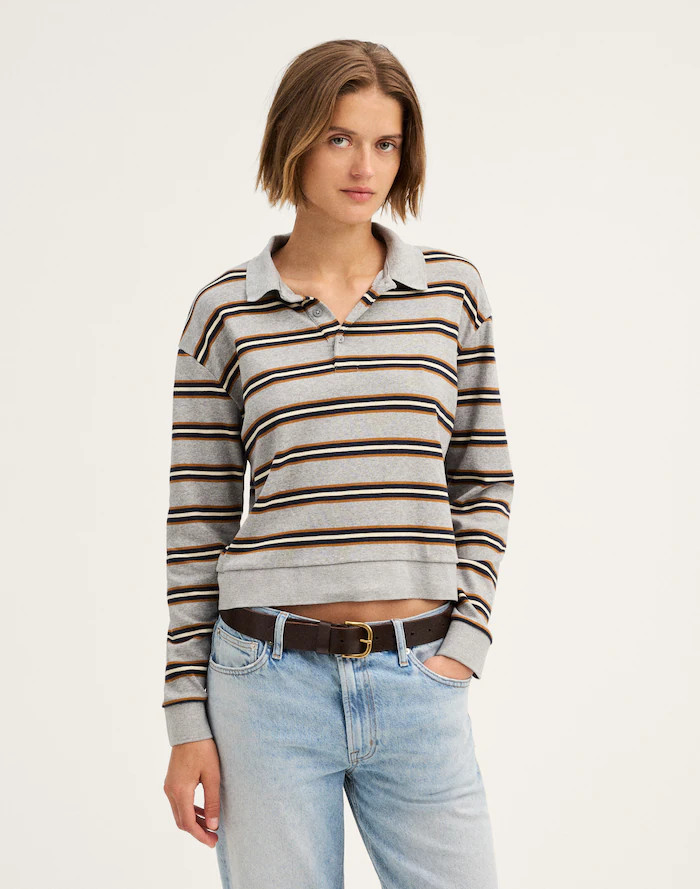 The Long-Sleeve Polo in Compact Cotton | Madewell