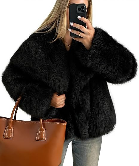 ZESICA Women's Winter Faux Fur Coats Fluffy Jacket 2025 Trendy Long Sleeve Lapel Shaggy Warm Oute... | Amazon (US)