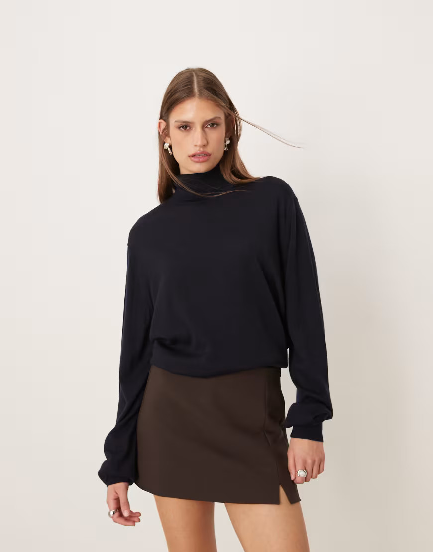 ASOS DESIGN pelmet mini skort in chocolate-Brown | ASOS (Global)