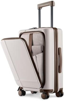 NINETYGO Carry On Luggage 22x14x9 Airline Approved, 20 Inch Suitcase with Front Compartment & Cup... | Amazon (US)