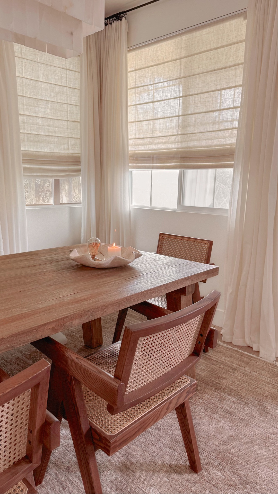 Giving my dining room windows a much-needed upgrade today 🤍

I swapped out our old corded blinds for the @SelectBlinds no-drill Roman shades—they literally snap right into place (no tools needed 👏🏼).

I chose the Country Cottage Roman in Harper Cloud and added the motorized feature + Select Bridge so now Alexa does the work for me—open in the morning, closed by night 😍 slowly turning this house into a smart home, one window at a time.

shop this space on my @shop.ltk page (🔗 in bio) or comment "SHADE" for a link sent straight to your DM!

#HomeUpgrades #SmartHomeStyle #SelectBlinds #WindowGlowUp #RomanShades

#LTKHome