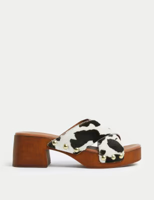 Studded Block Heel Open Toe Clogs | M&S Collection | M&S | Marks & Spencer (UK)