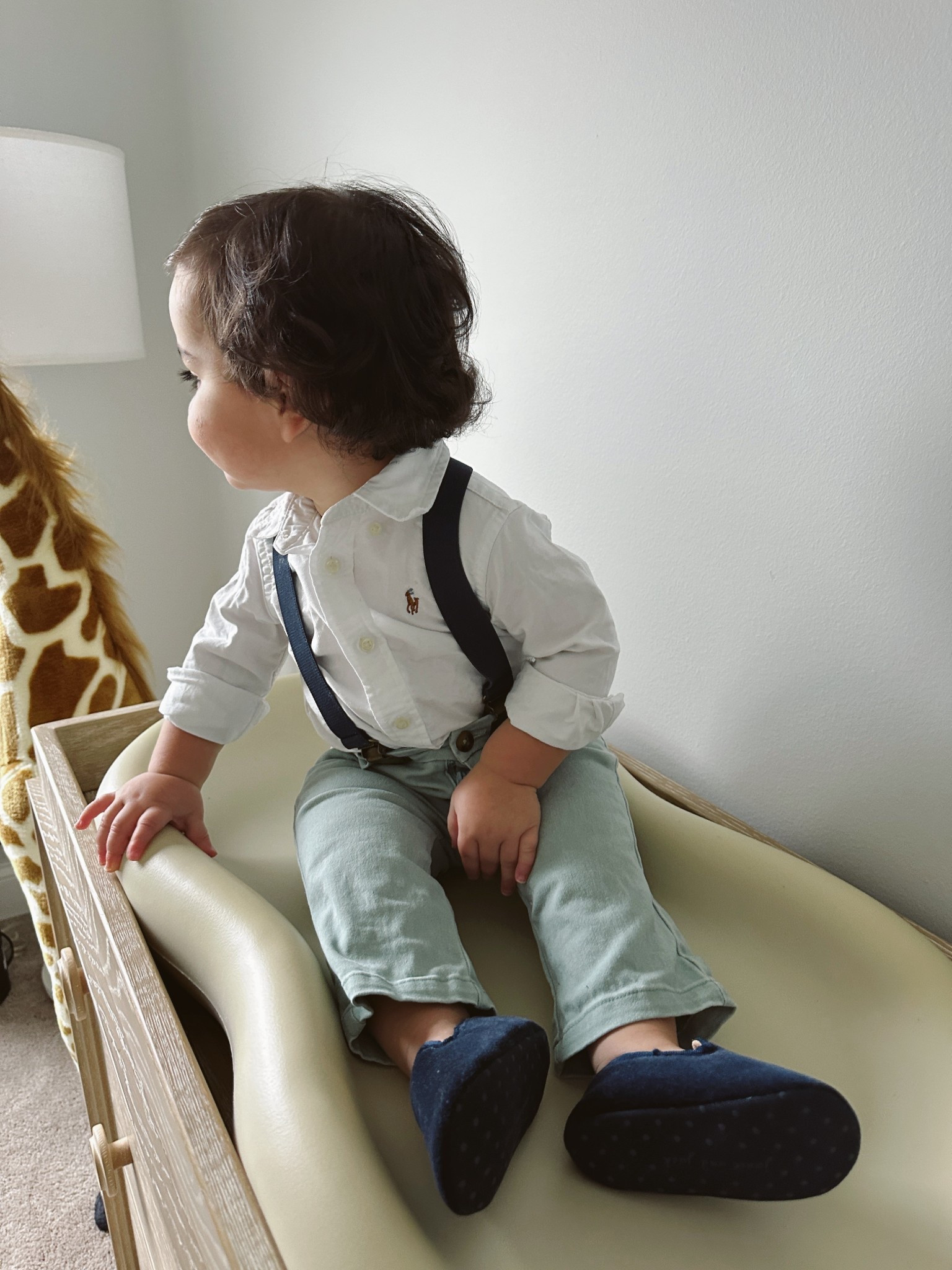 My little handsome man!
Wearing a white button-down, navy suspenders, sage green pants & velvet loafers.
Such an easy dressed-up fit for holidays, church, family photos or any events! 

Shop it allllll on my LTK! 
White button-down, suspenders, sage pants, navy loafers, toddler outfit inspo, baby boy style, classic baby outfit, dressy toddler look, family photos outfit, holiday outfit baby boy

#LTKKids #LTKSeasonal #LTKHoliday