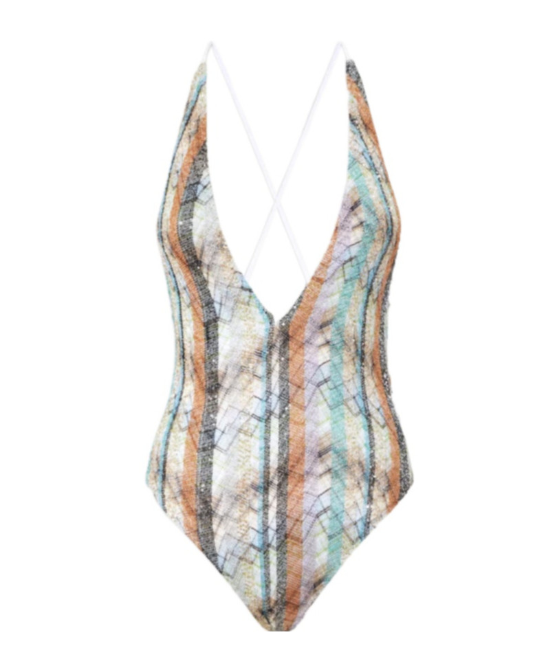 Missoni Lurex Striped One-Piece Swimsuit | Senser US