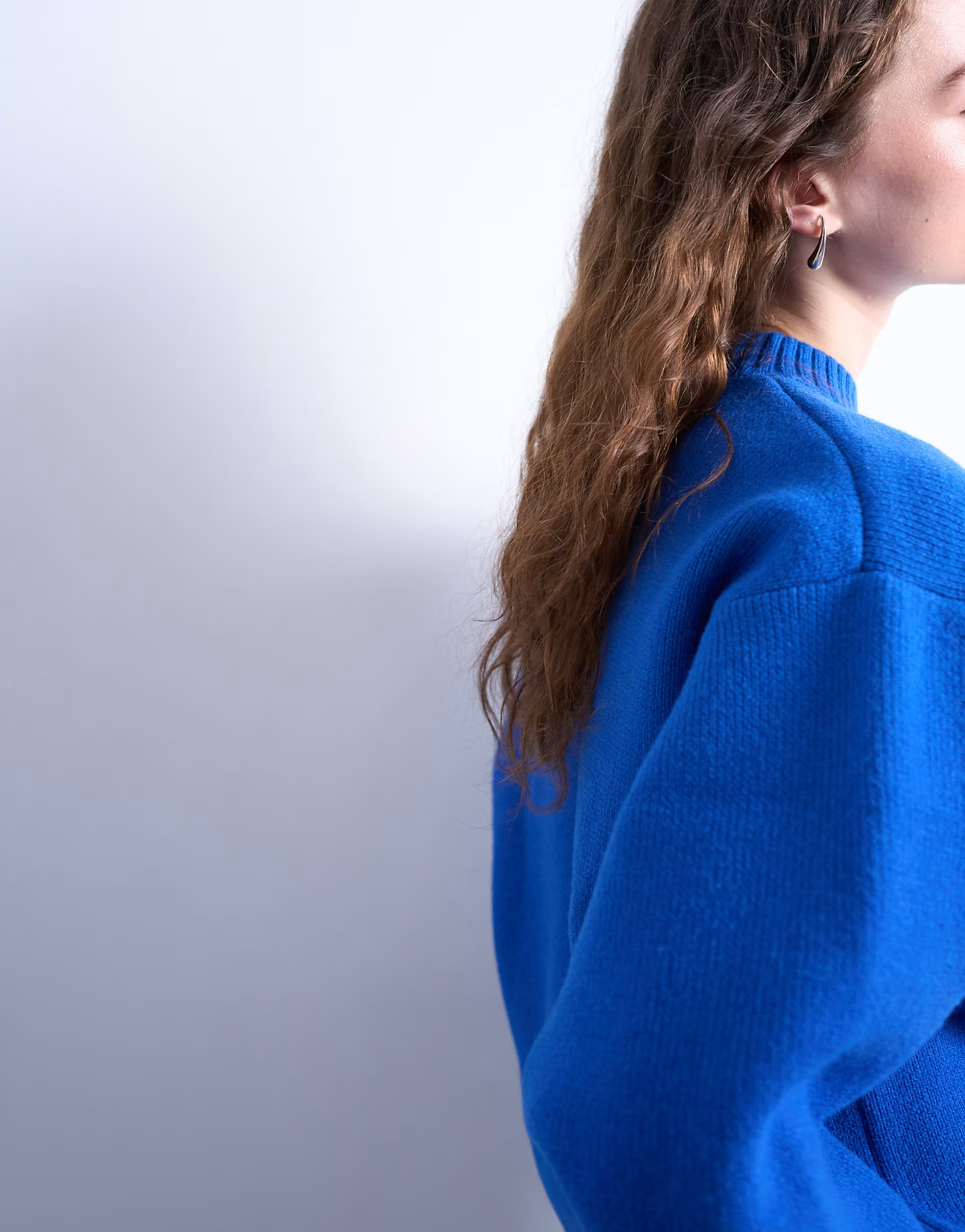 Topshop knitted chunky all needle clean crew jumper in Blue | ASOS | ASOS (Global)