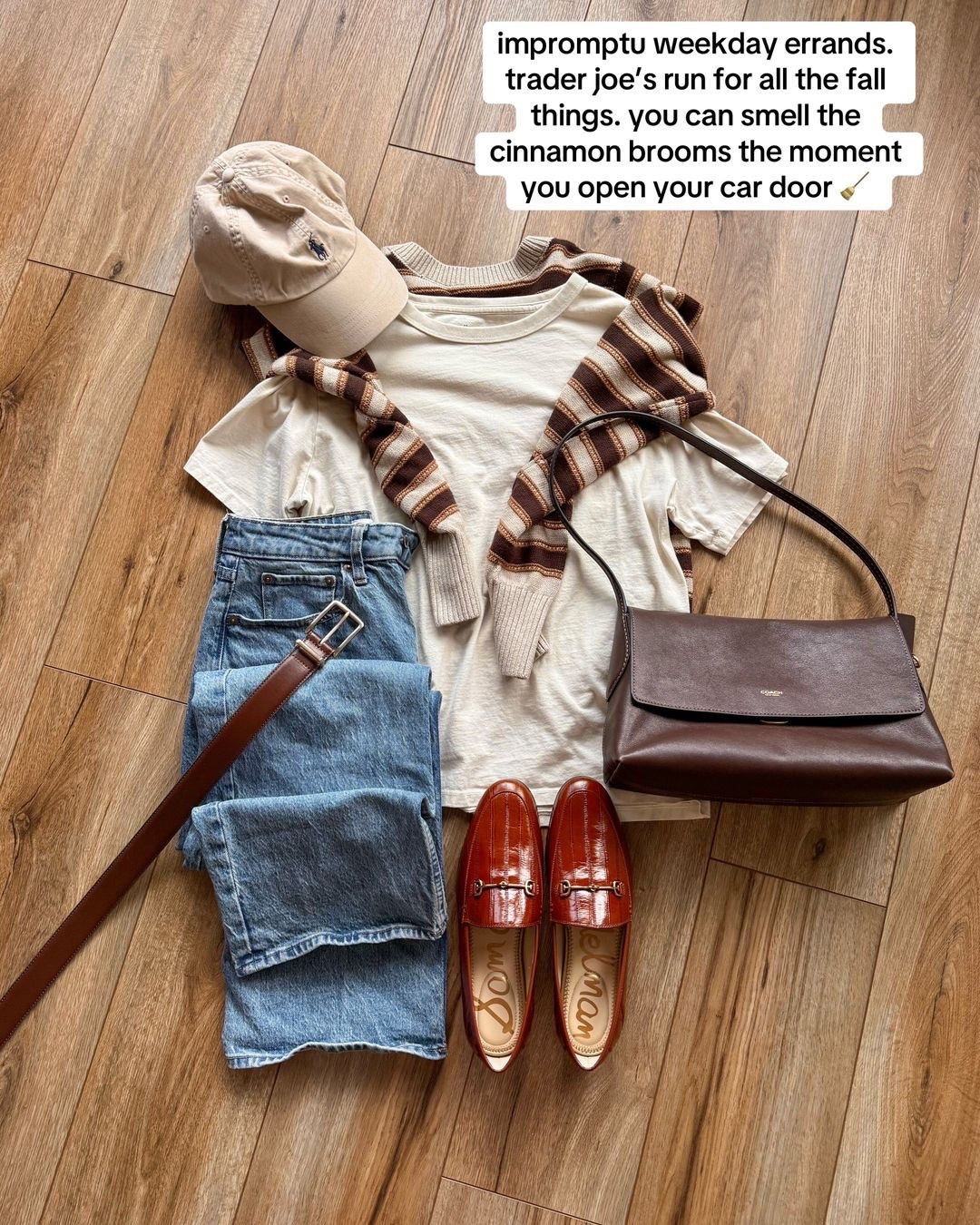 casual fall outfit. leather loafers. fall shoes. t-shirt is in the beige color which is currently out of stock, but should return!

#LTKSeasonal #LTKSaleAlert #LTKootd