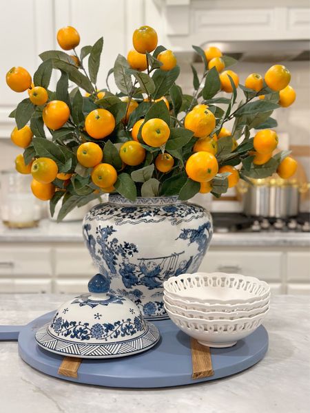 Faux orange branches 🍊 spring decor, blue and white ginger jar, kitchen decor 

#LTKhome #LTKunder50 #LTKsalealert