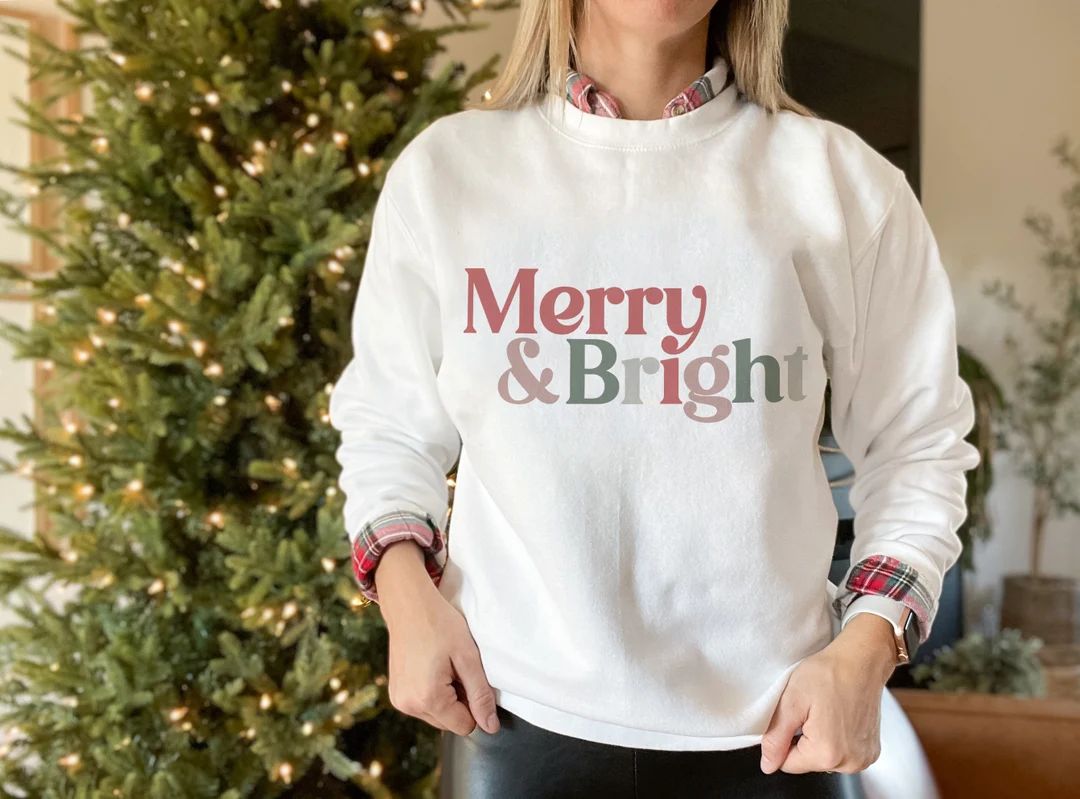 Merry & Bright Sweatshirt | Etsy (US)