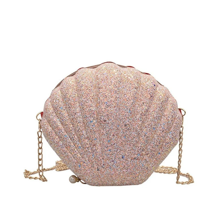 Modisza Women Seashell Evening Bag Purse Chain Strap Glitter Clutch Handbag Wedding Shoulder Purs... | Walmart (US)