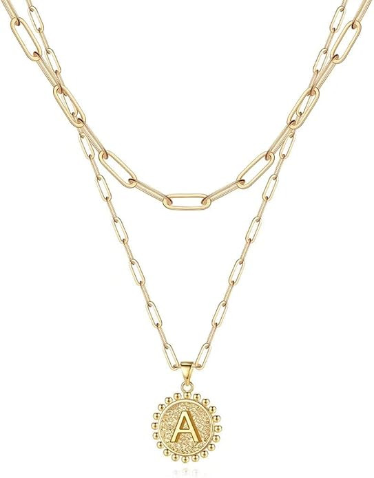 Layered Choker Necklaces for Women, 14K Gold Plated Dainty Layering Paperclip Chain Necklace Simp... | Amazon (US)