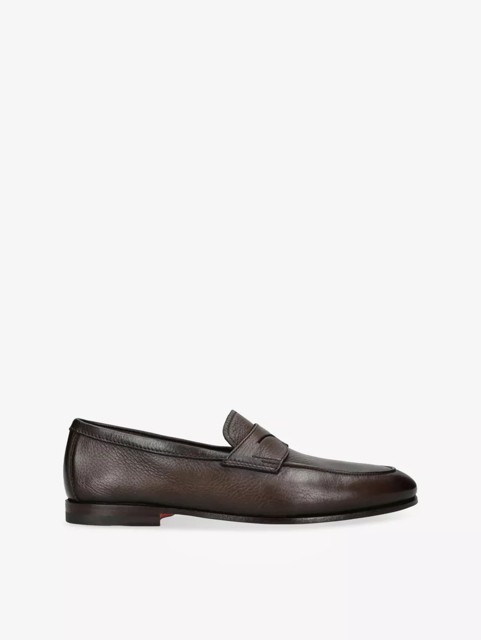 Carlo Grained Leather Penny Loafers | Selfridges