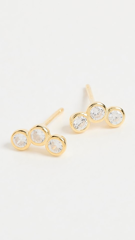 Curved Bezel Stud Earrings | Shopbop