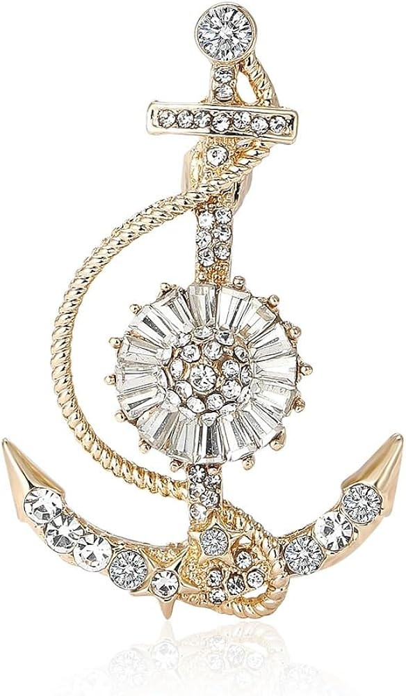 Anchor Brooch Pins for Women, Ocean Anchor Brooch Pin, Cute Nautical Anchor Brooch Lapel Pin, Boh... | Amazon (US)