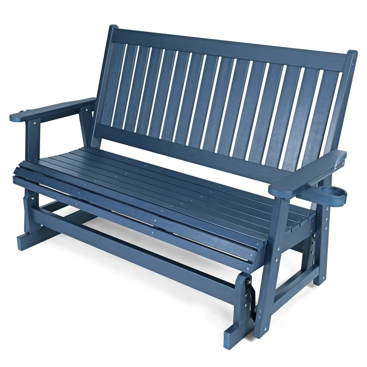 Poly Lumber Patio Glider Three Seat with Cup Holders, Durable HIPS Material, All-Weather Resistan... | Wayfair North America
